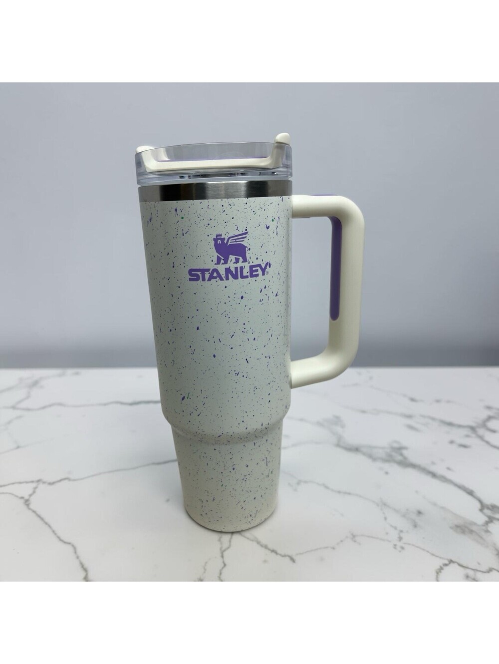 New Stanley Quencher H2.0 Tumbler Straw Cup 30oz Cream Speckle Hard To Find!